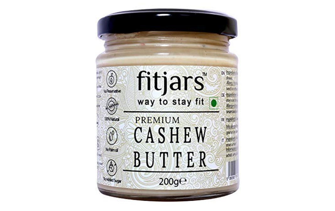 Fitjars Premium Cashew Butter    Glass Jar  200 grams